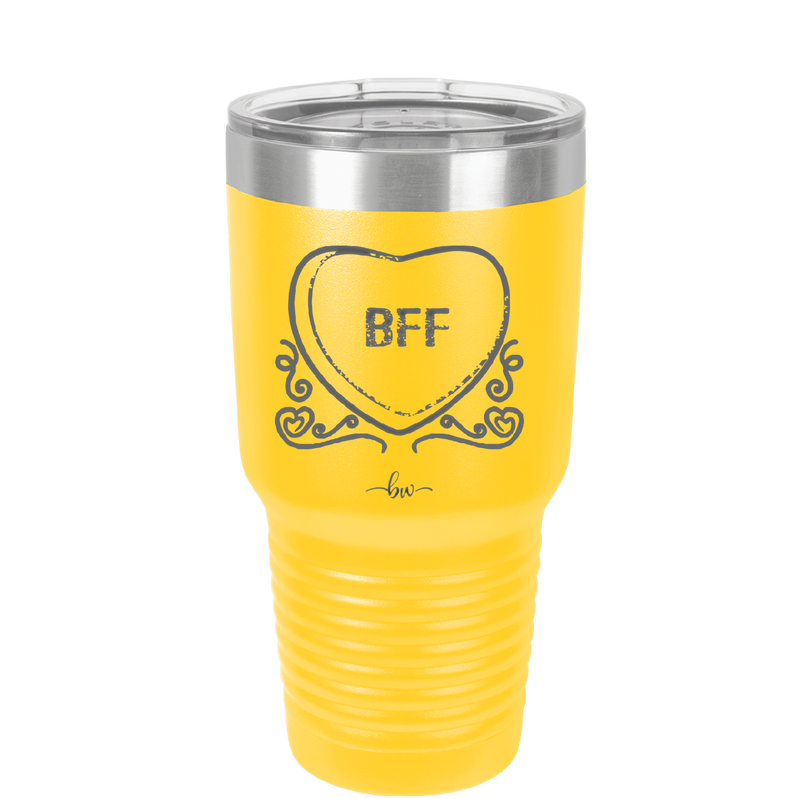 Candy Heart BFF - Laser Engraved Stainless Steel Drinkware - 1770 -