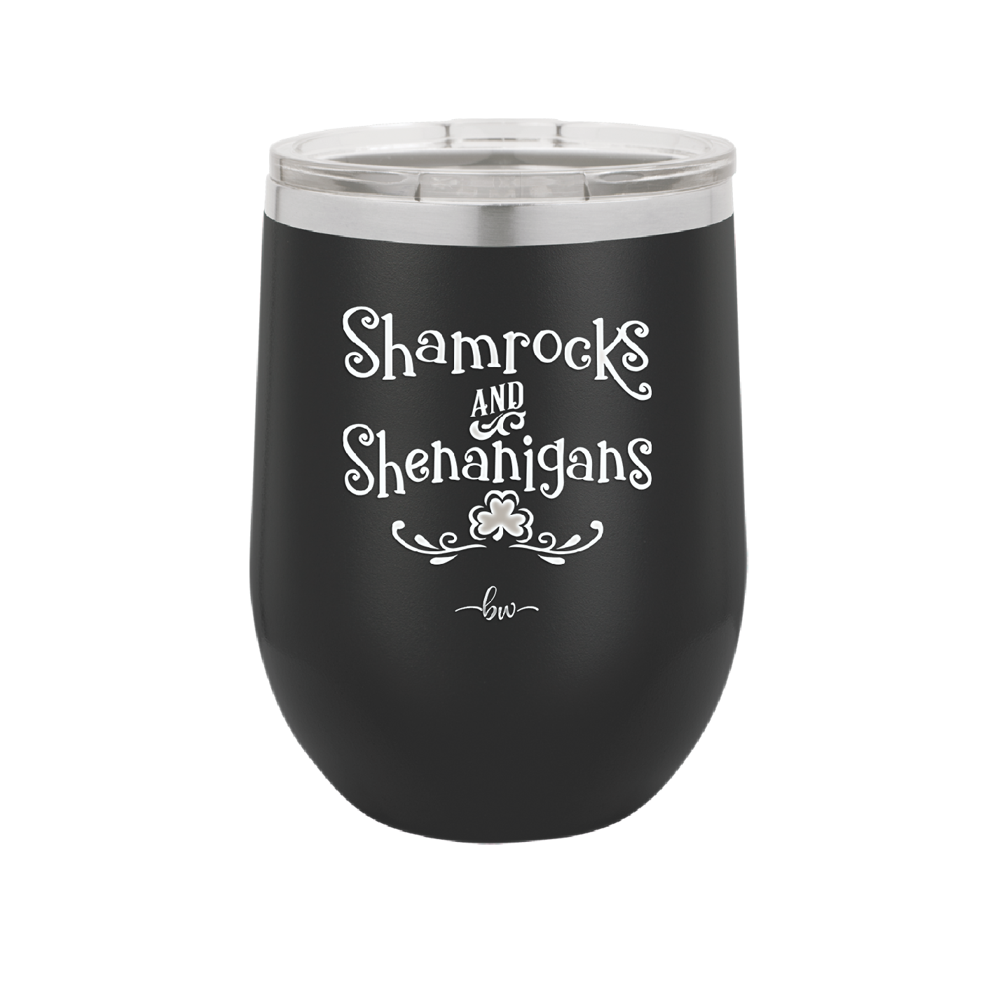 Shamrocks and Shenanigans - Laser Engraved Stainless Steel Drinkware - 1792 -