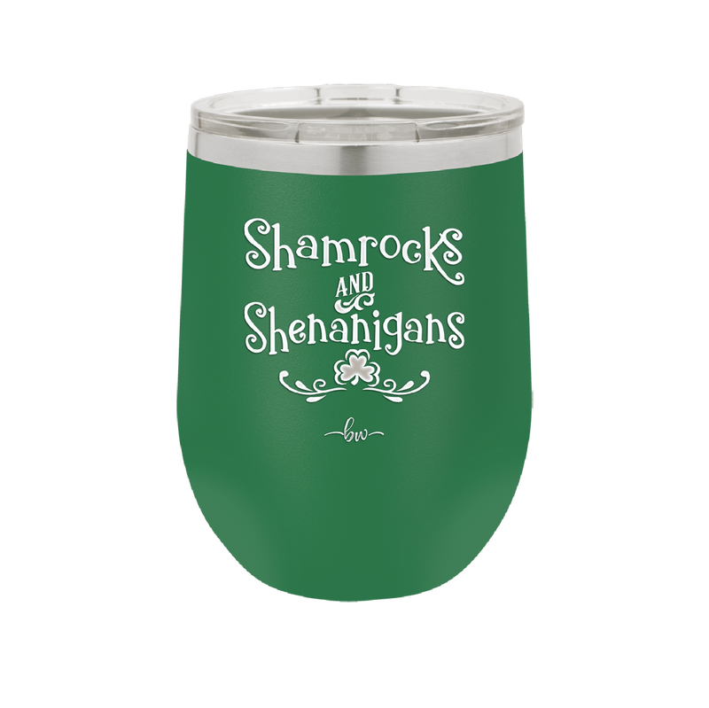 Shamrocks and Shenanigans - Laser Engraved Stainless Steel Drinkware - 1792 -