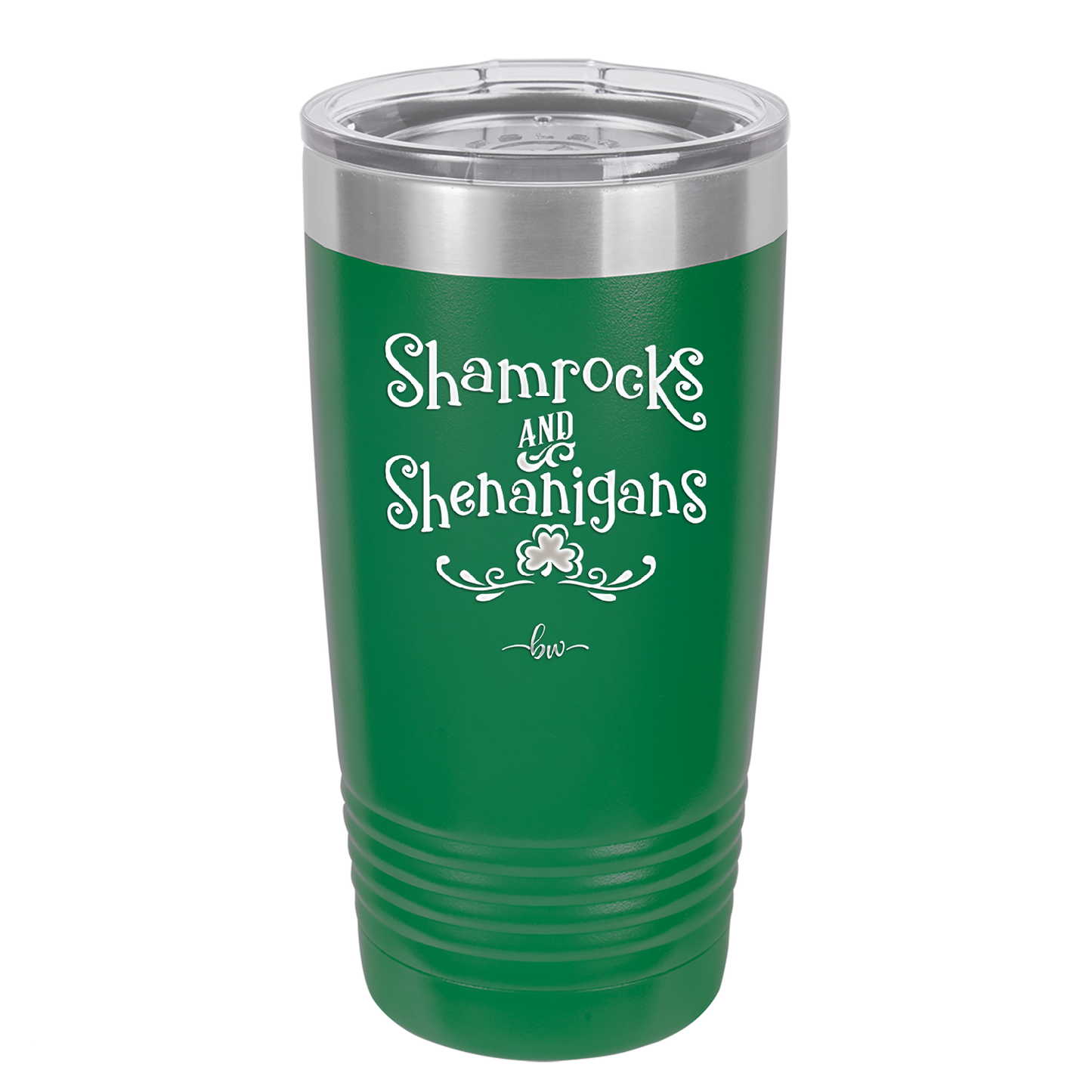 Shamrocks and Shenanigans - Laser Engraved Stainless Steel Drinkware - 1792 -