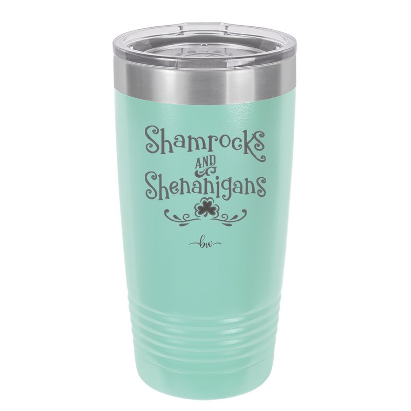 Shamrocks and Shenanigans - Laser Engraved Stainless Steel Drinkware - 1792 -