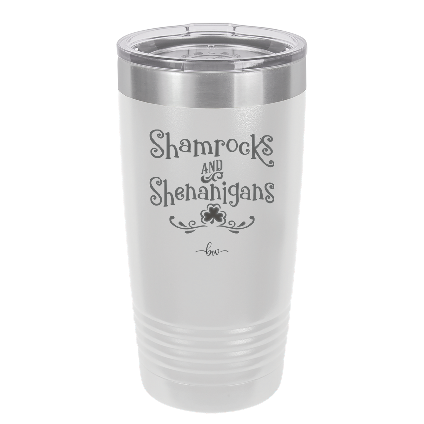 Shamrocks and Shenanigans - Laser Engraved Stainless Steel Drinkware - 1792 -