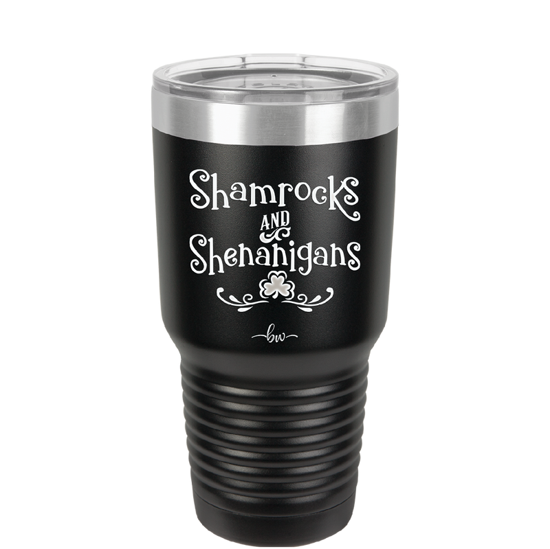 Shamrocks and Shenanigans - Laser Engraved Stainless Steel Drinkware - 1792 -