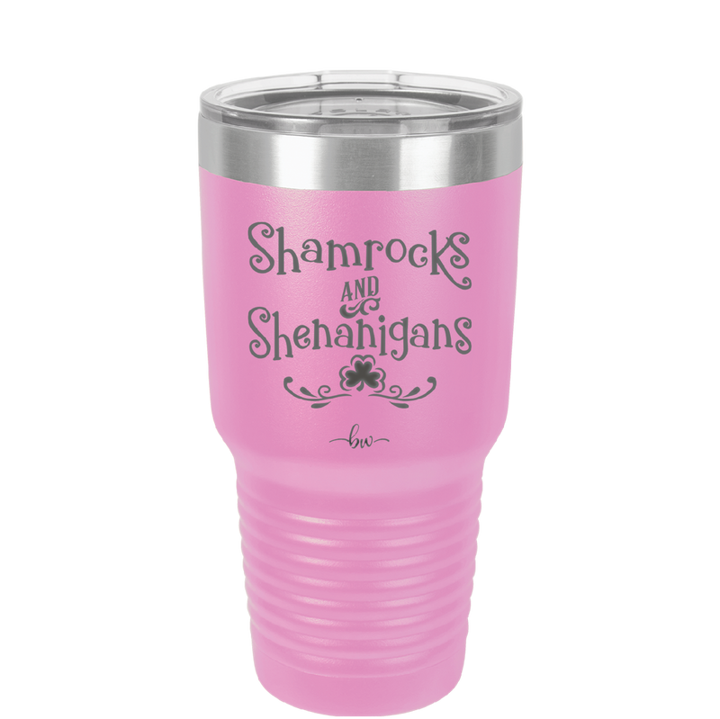 Shamrocks and Shenanigans - Laser Engraved Stainless Steel Drinkware - 1792 -