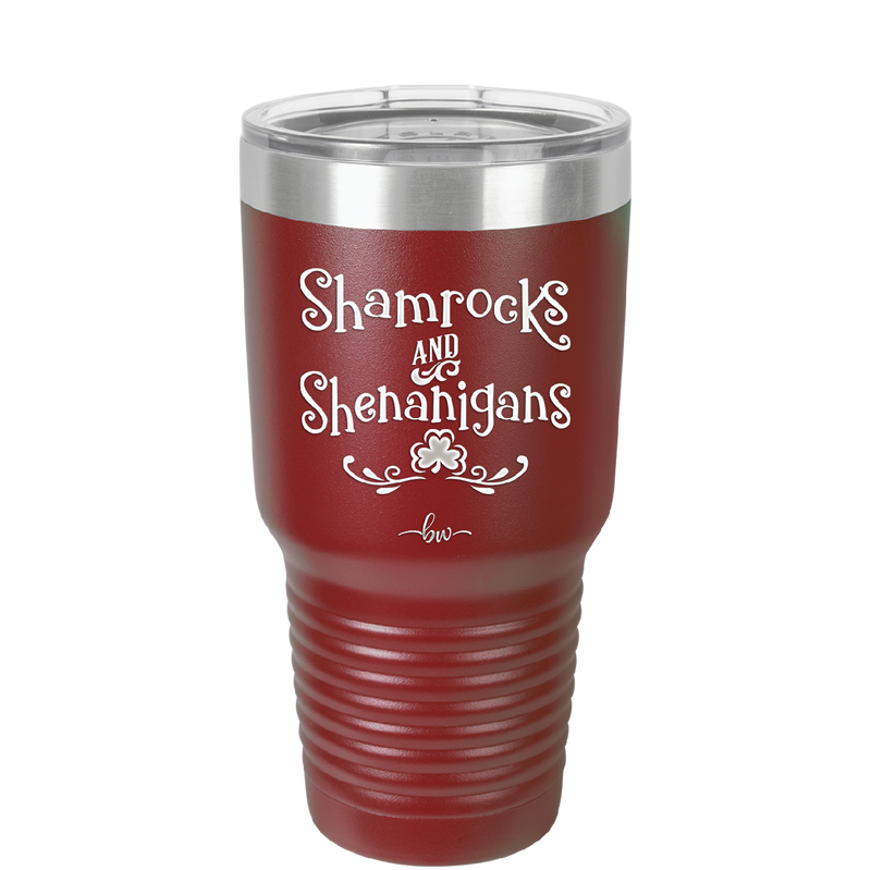 Shamrocks and Shenanigans - Laser Engraved Stainless Steel Drinkware - 1792 -