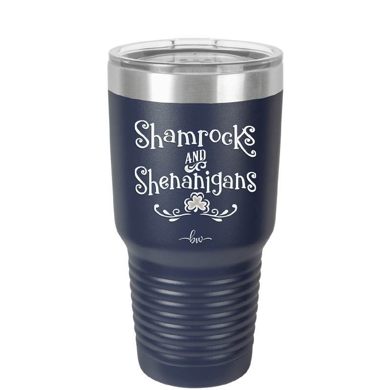 Shamrocks and Shenanigans - Laser Engraved Stainless Steel Drinkware - 1792 -