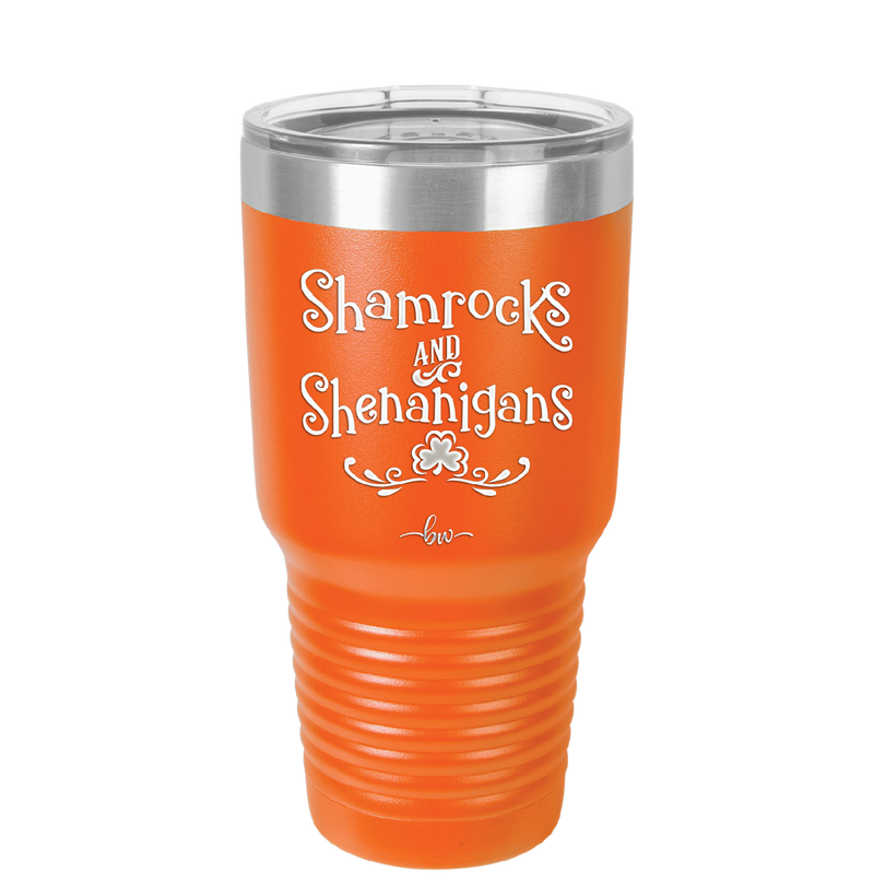 Shamrocks and Shenanigans - Laser Engraved Stainless Steel Drinkware - 1792 -