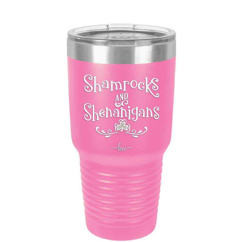 Shamrocks and Shenanigans - Laser Engraved Stainless Steel Drinkware - 1792 -