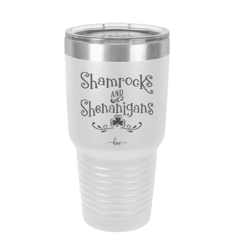 Shamrocks and Shenanigans - Laser Engraved Stainless Steel Drinkware - 1792 -