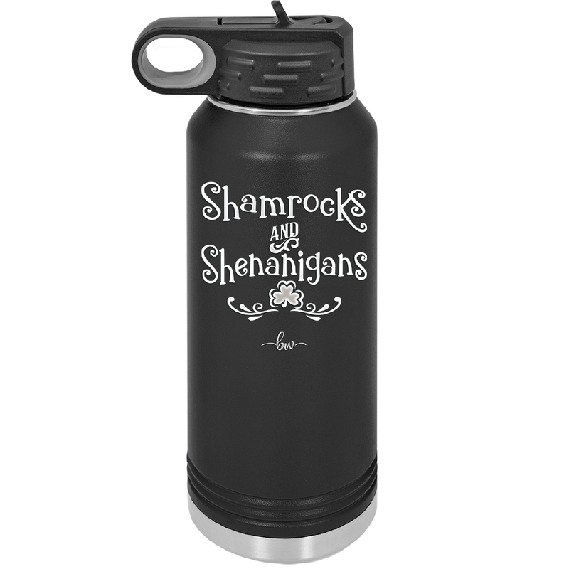 Shamrocks and Shenanigans - Laser Engraved Stainless Steel Drinkware - 1792 -