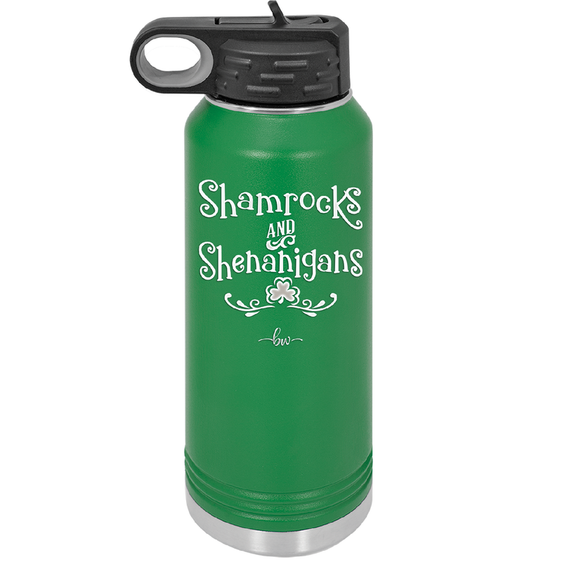 Shamrocks and Shenanigans - Laser Engraved Stainless Steel Drinkware - 1792 -