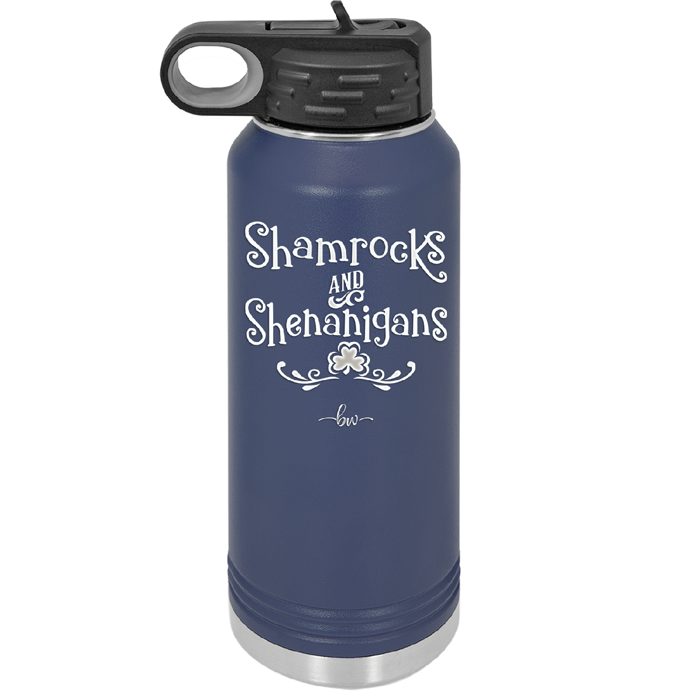 Shamrocks and Shenanigans - Laser Engraved Stainless Steel Drinkware - 1792 -