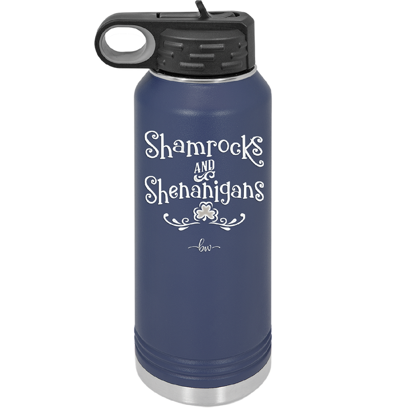 Shamrocks and Shenanigans - Laser Engraved Stainless Steel Drinkware - 1792 -