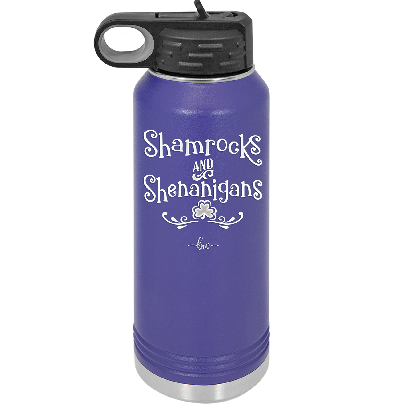 Shamrocks and Shenanigans - Laser Engraved Stainless Steel Drinkware - 1792 -