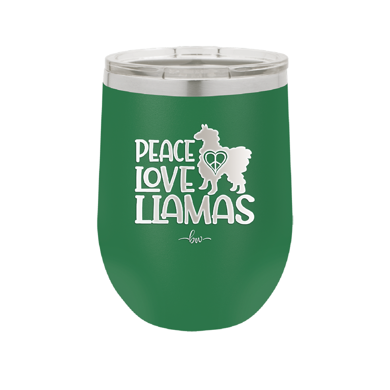 Peace Love Llamas - Laser Engraved Stainless Steel Drinkware - 1870 -