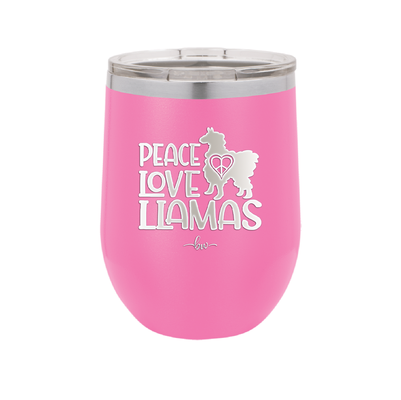 Peace Love Llamas - Laser Engraved Stainless Steel Drinkware - 1870 -