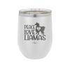 Peace Love Llamas - Laser Engraved Stainless Steel Drinkware - 1870 -