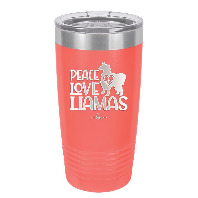 Peace Love Llamas - Laser Engraved Stainless Steel Drinkware - 1870 -