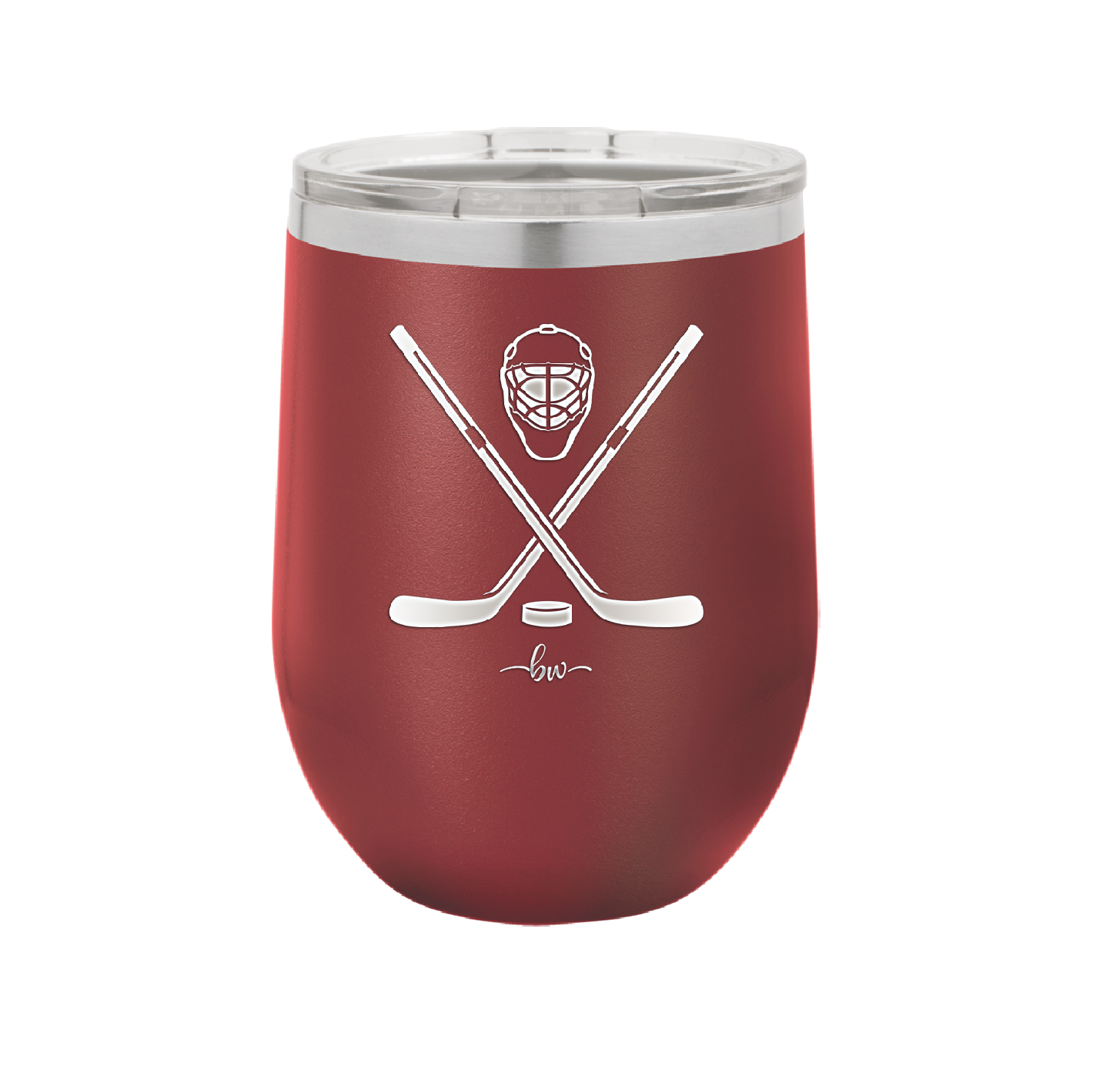 Hockey Crossed Sticks - Laser Engraved Stainless Steel Drinkware - 1897 -