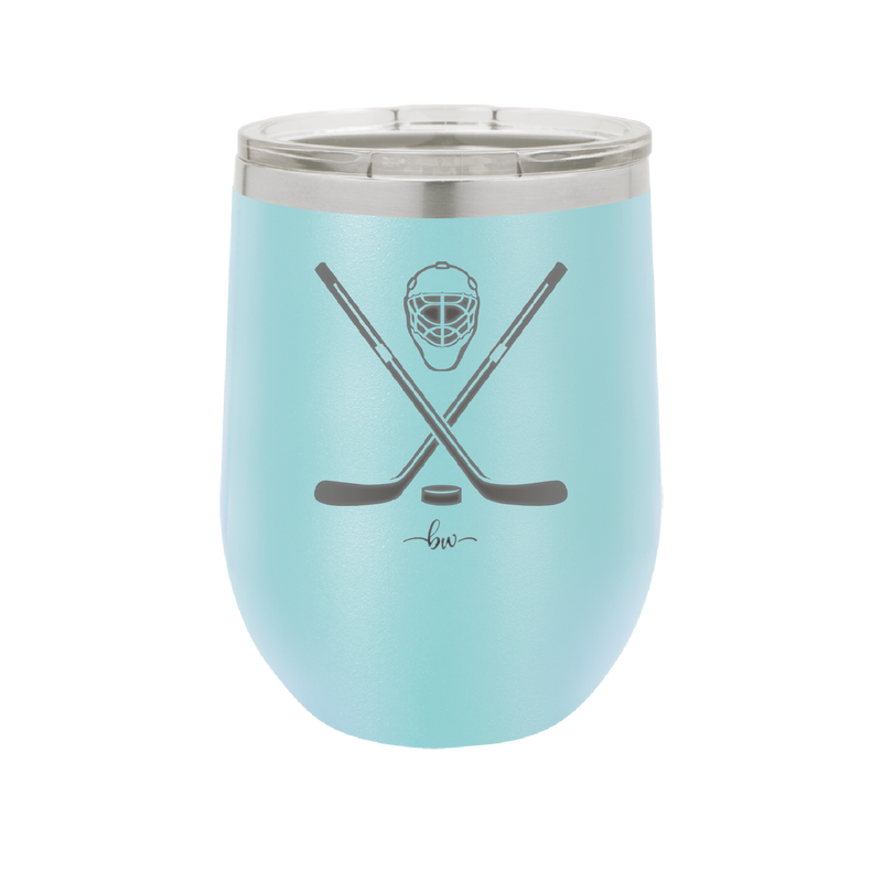 Hockey Crossed Sticks - Laser Engraved Stainless Steel Drinkware - 1897 -