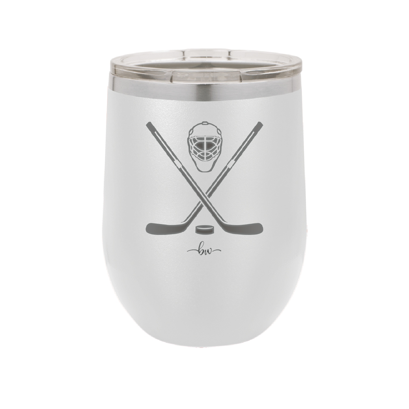 Hockey Crossed Sticks - Laser Engraved Stainless Steel Drinkware - 1897 -