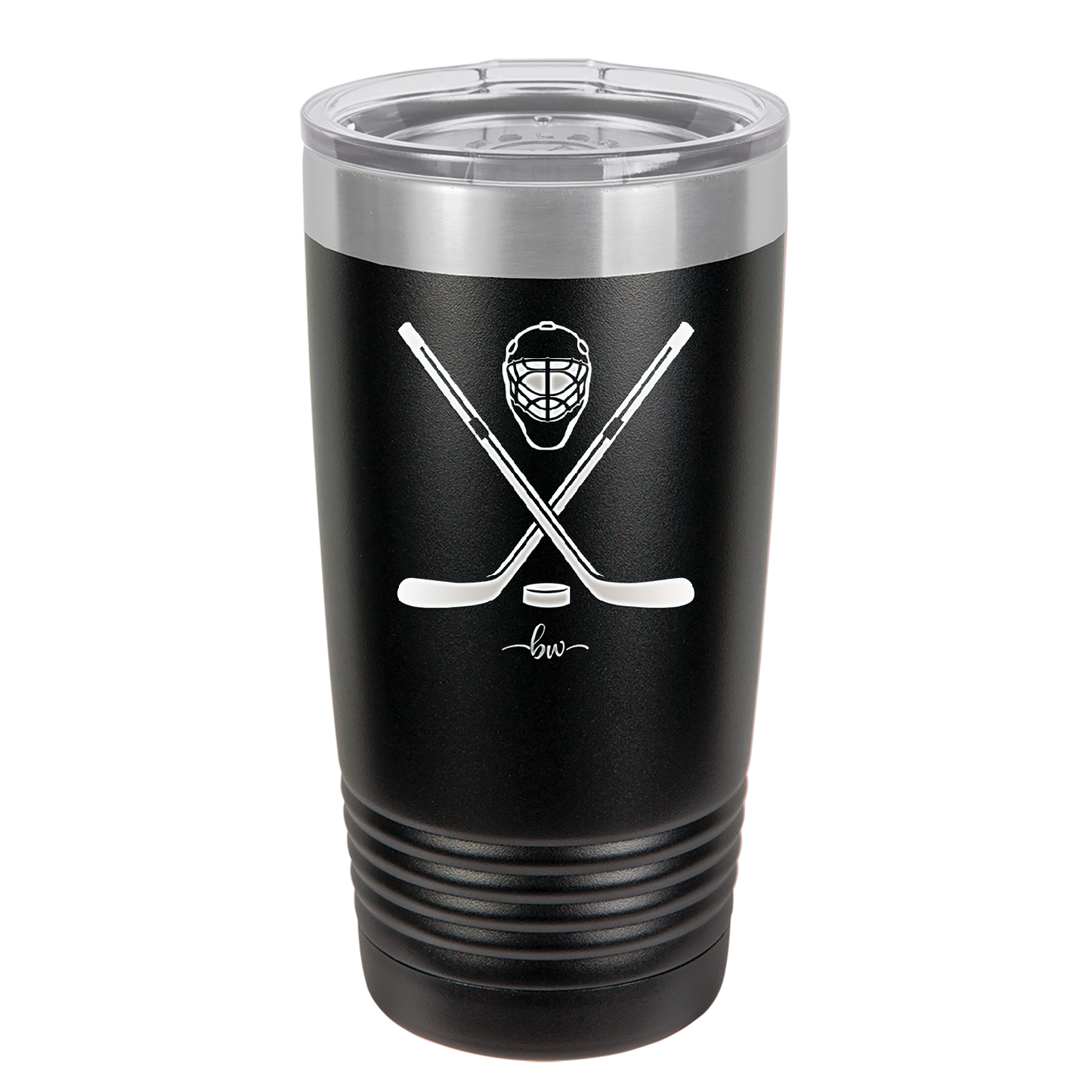 Hockey Crossed Sticks - Laser Engraved Stainless Steel Drinkware - 1897 -