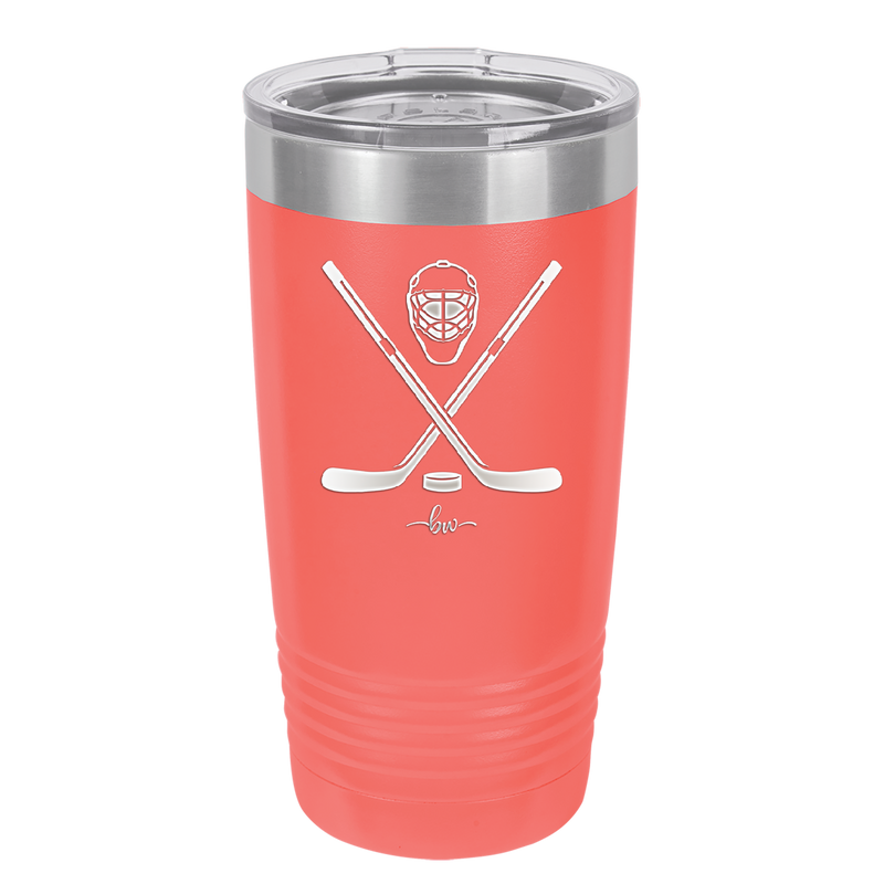 Hockey Crossed Sticks - Laser Engraved Stainless Steel Drinkware - 1897 -