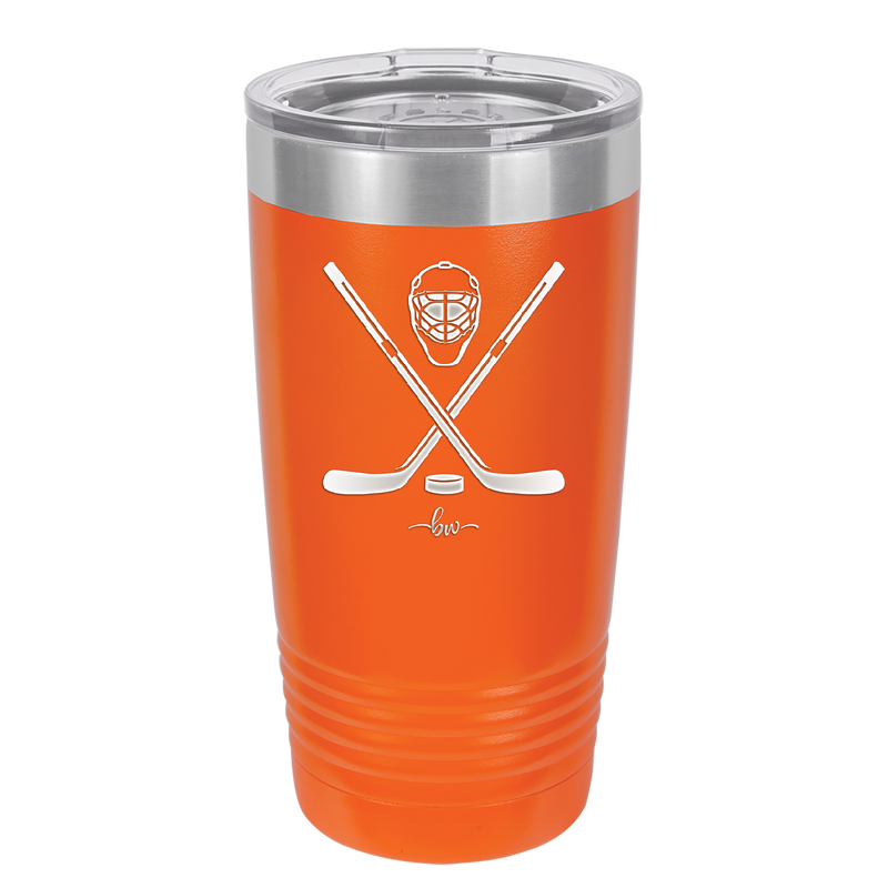 Hockey Crossed Sticks - Laser Engraved Stainless Steel Drinkware - 1897 -