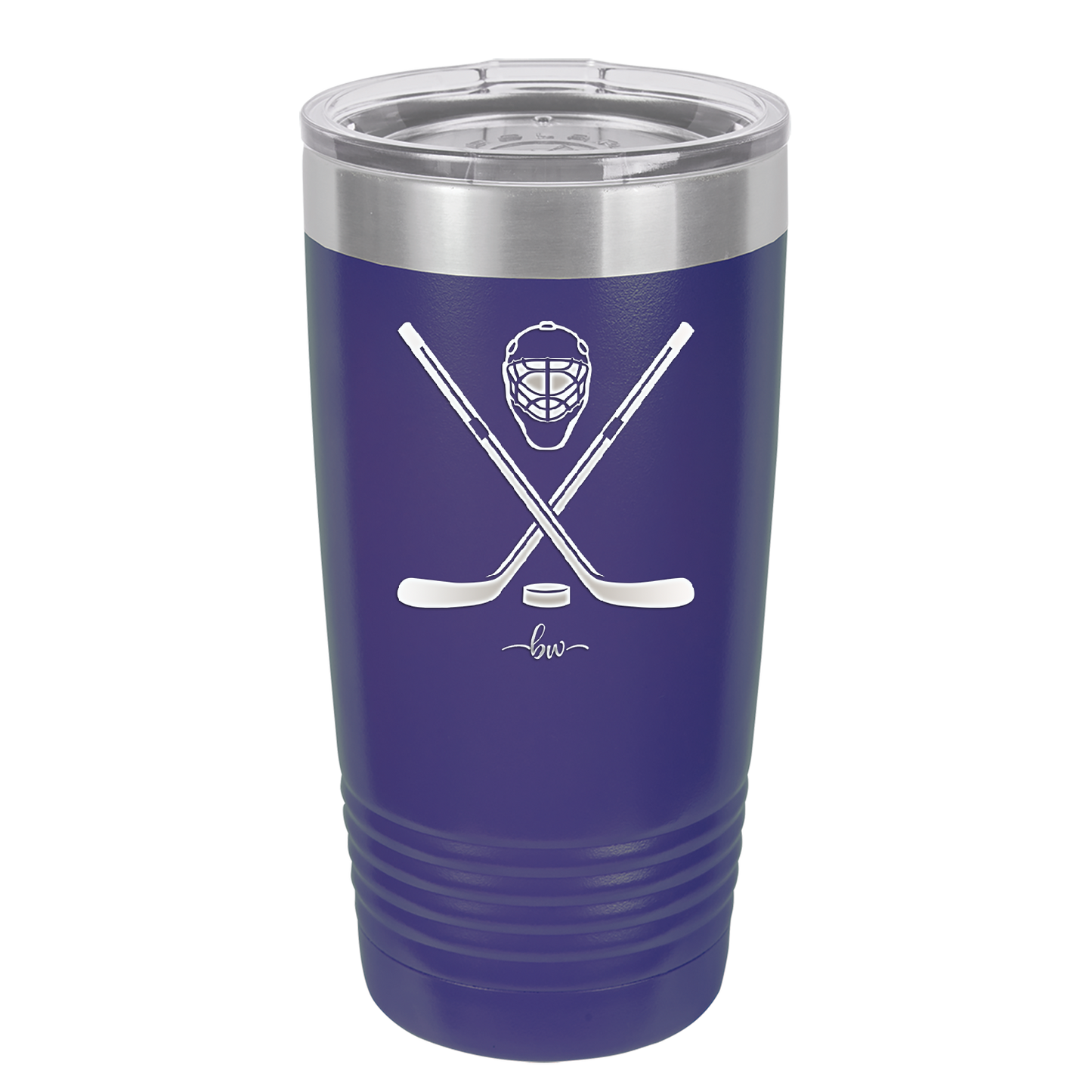 Hockey Crossed Sticks - Laser Engraved Stainless Steel Drinkware - 1897 -