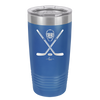 Hockey Crossed Sticks - Laser Engraved Stainless Steel Drinkware - 1897 -