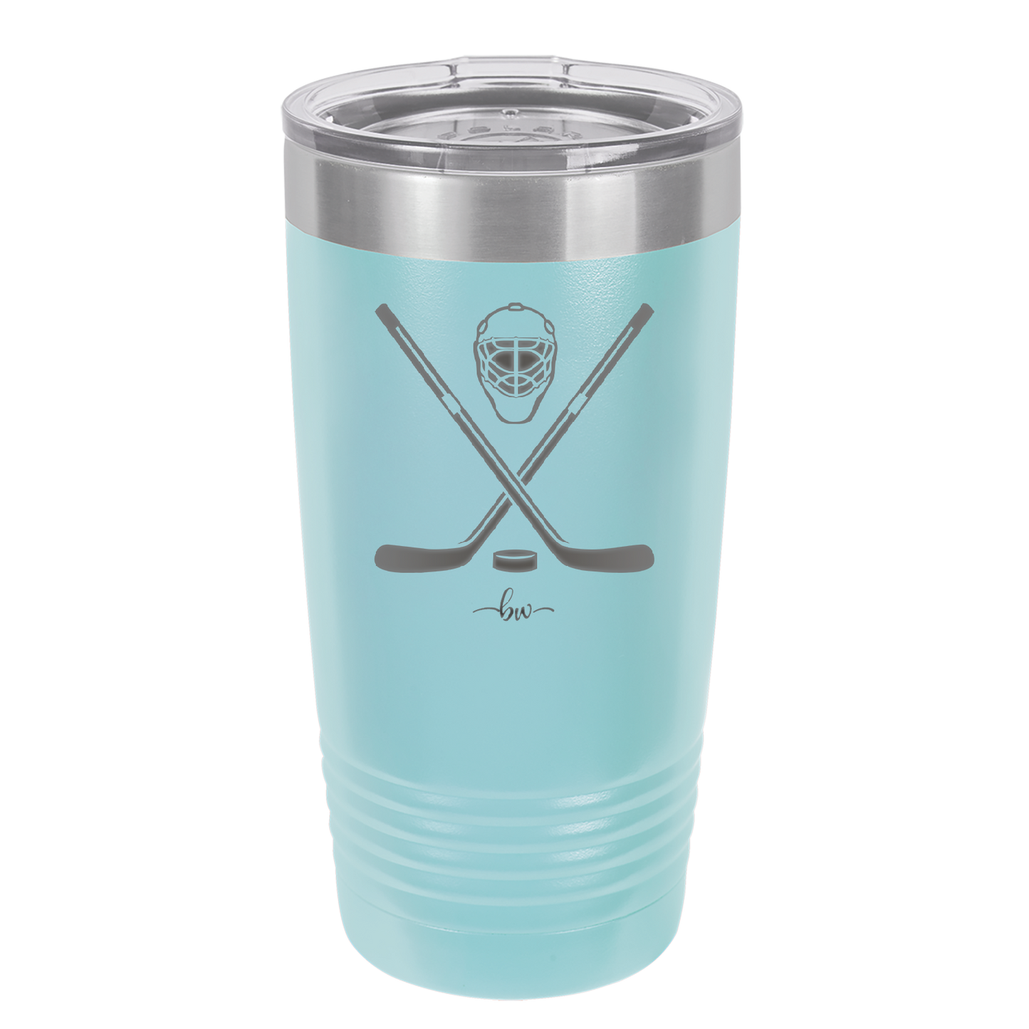 Hockey Crossed Sticks - Laser Engraved Stainless Steel Drinkware - 1897 -