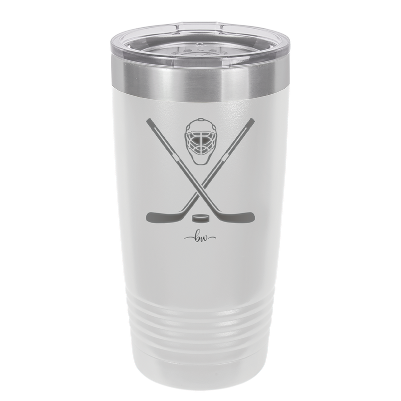 Hockey Crossed Sticks - Laser Engraved Stainless Steel Drinkware - 1897 -