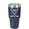 Hockey Crossed Sticks - Laser Engraved Stainless Steel Drinkware - 1897 -