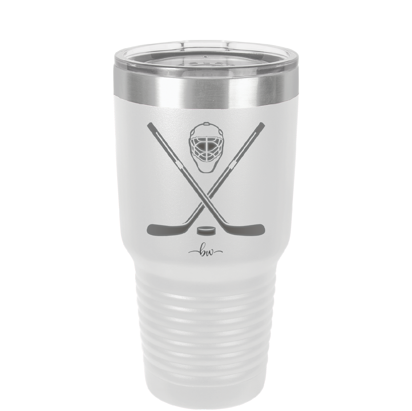 Hockey Crossed Sticks - Laser Engraved Stainless Steel Drinkware - 1897 -