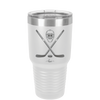 Hockey Crossed Sticks - Laser Engraved Stainless Steel Drinkware - 1897 -