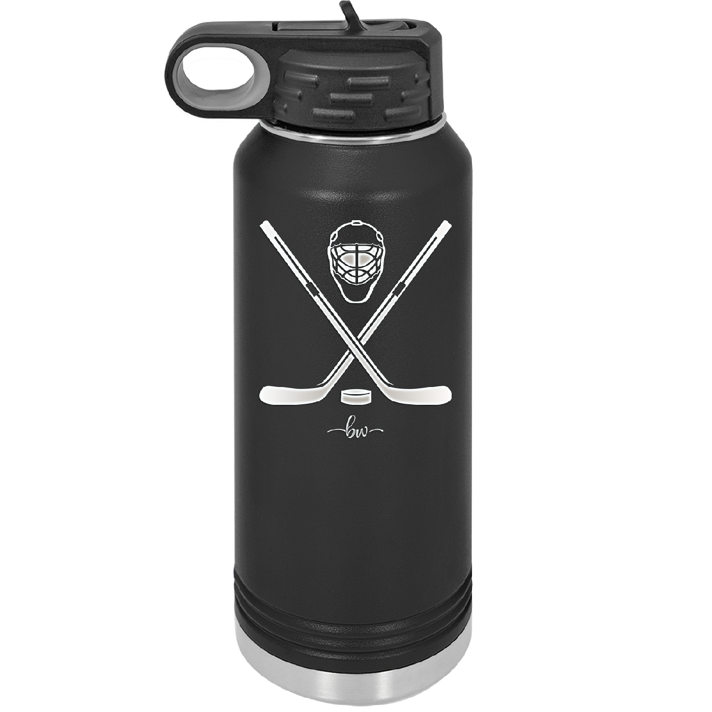 Hockey Crossed Sticks - Laser Engraved Stainless Steel Drinkware - 1897 -