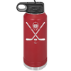 Hockey Crossed Sticks - Laser Engraved Stainless Steel Drinkware - 1897 -