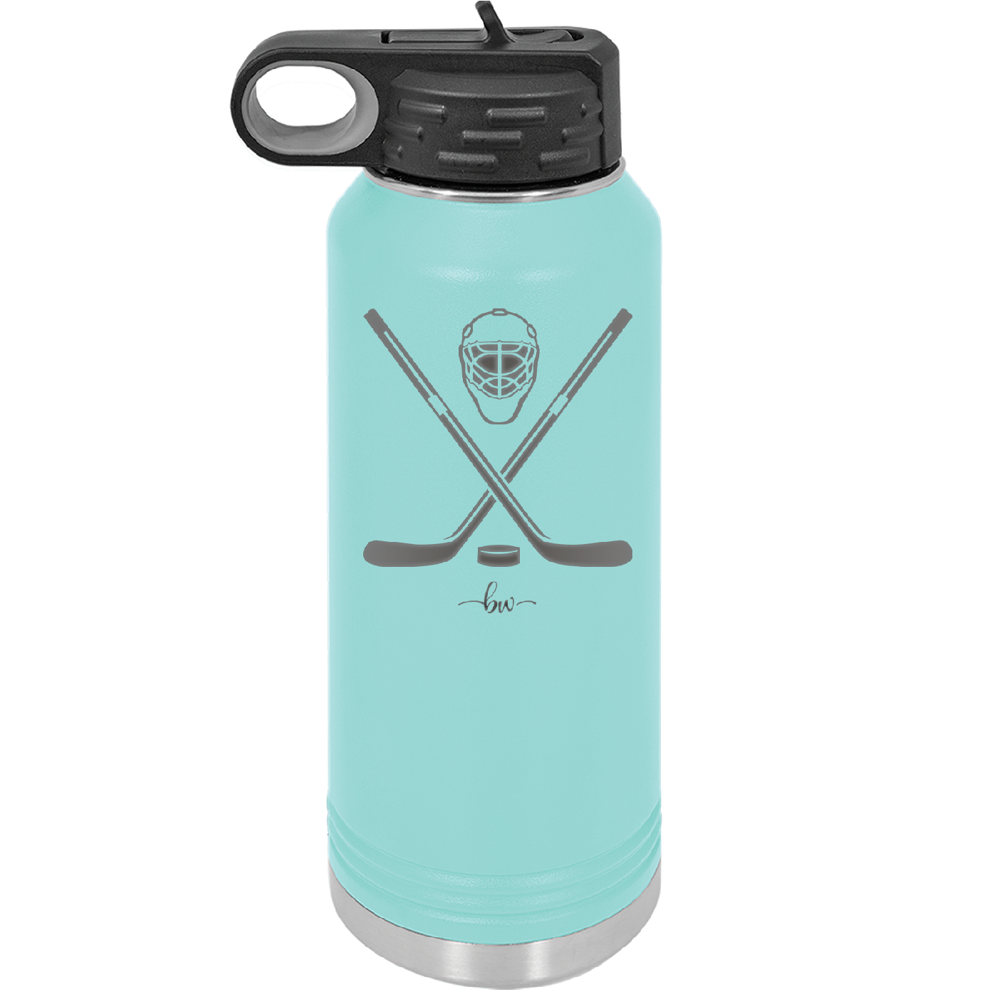 Hockey Crossed Sticks - Laser Engraved Stainless Steel Drinkware - 1897 -