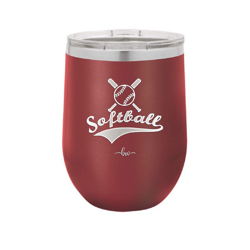 Softball with Bats and Ball - Laser Engraved Stainless Steel Drinkware - 1917 -