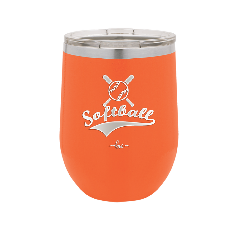 Softball with Bats and Ball - Laser Engraved Stainless Steel Drinkware - 1917 -