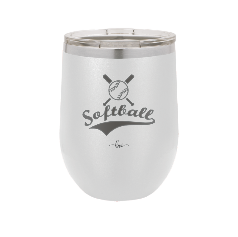 Softball with Bats and Ball - Laser Engraved Stainless Steel Drinkware - 1917 -