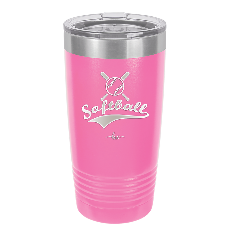 Softball with Bats and Ball - Laser Engraved Stainless Steel Drinkware - 1917 -