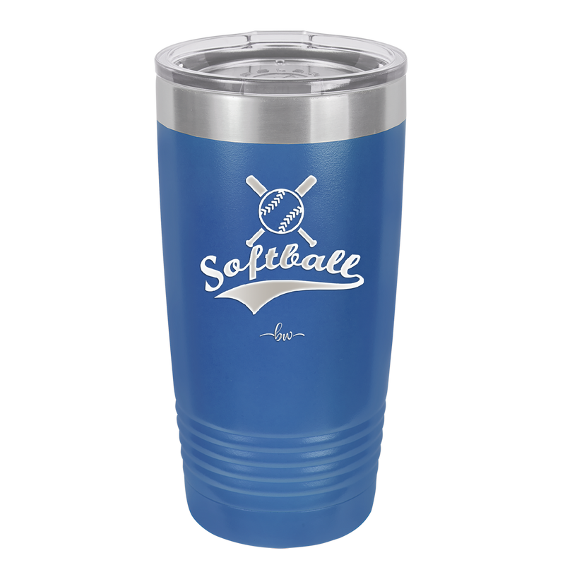 Softball with Bats and Ball - Laser Engraved Stainless Steel Drinkware - 1917 -