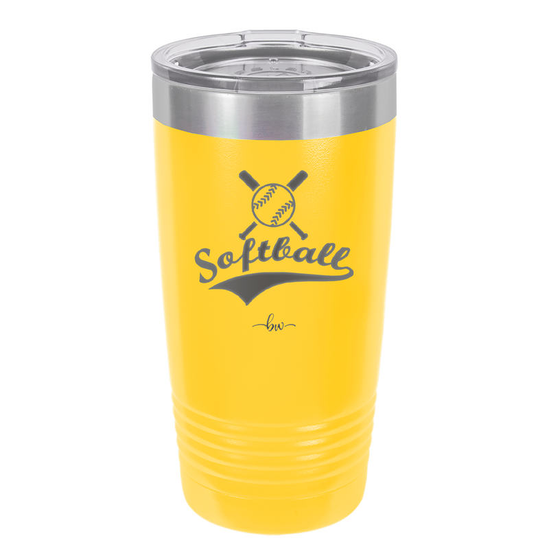 Softball with Bats and Ball - Laser Engraved Stainless Steel Drinkware - 1917 -