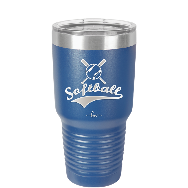 Softball with Bats and Ball - Laser Engraved Stainless Steel Drinkware - 1917 -