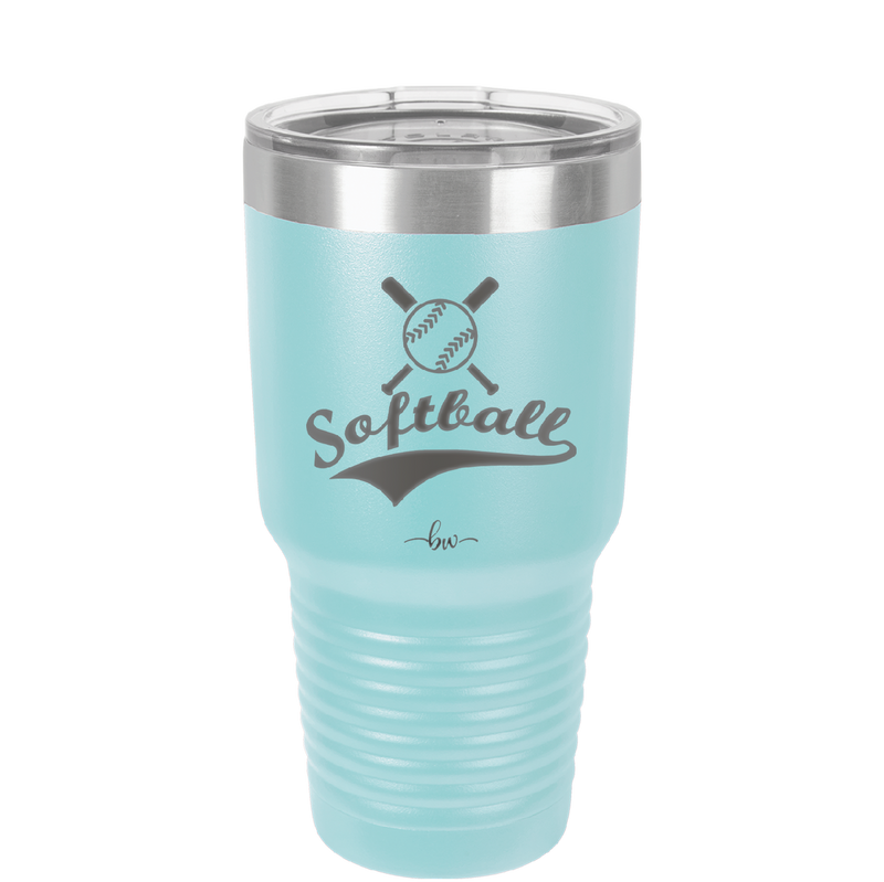 Softball with Bats and Ball - Laser Engraved Stainless Steel Drinkware - 1917 -