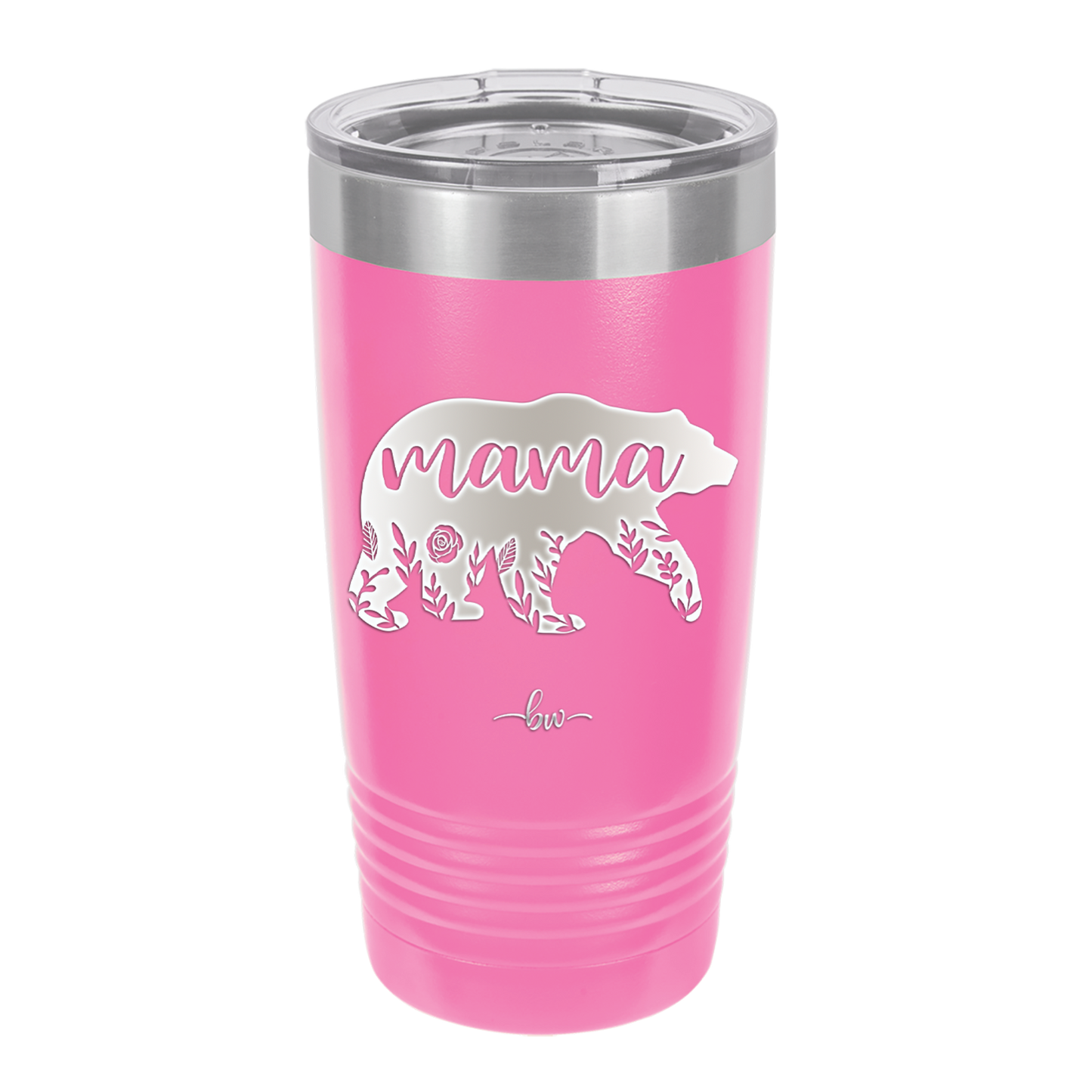 Mama Bear Flowers - Laser Engraved Stainless Steel Drinkware - 2006 -