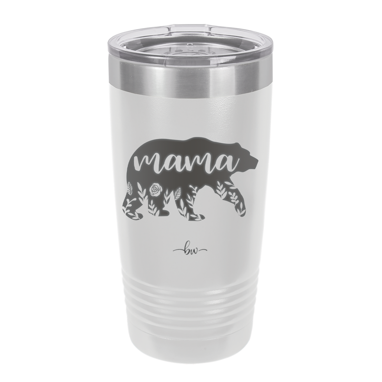 Mama Bear Flowers - Laser Engraved Stainless Steel Drinkware - 2006 -