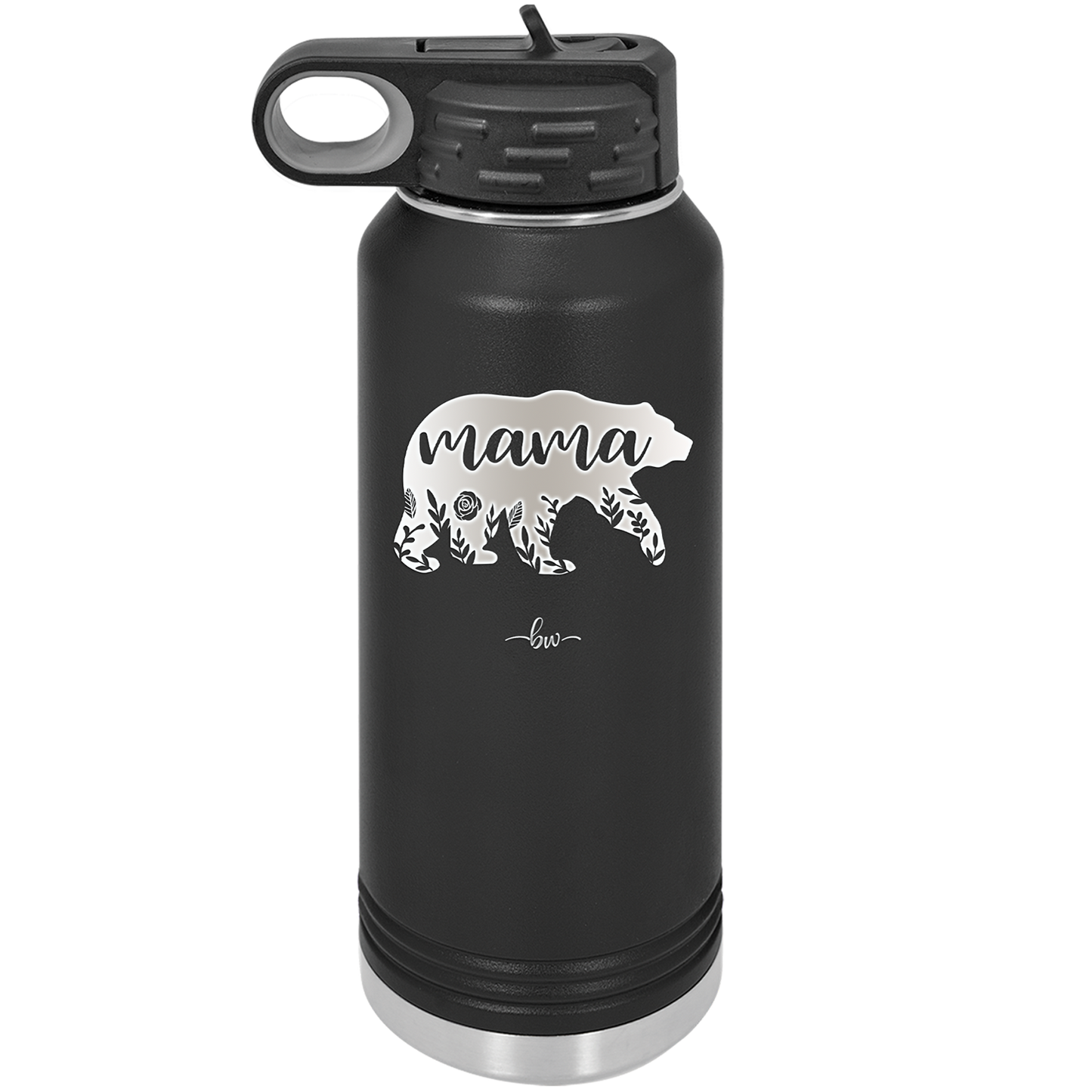 Mama Bear Flowers - Laser Engraved Stainless Steel Drinkware - 2006 -