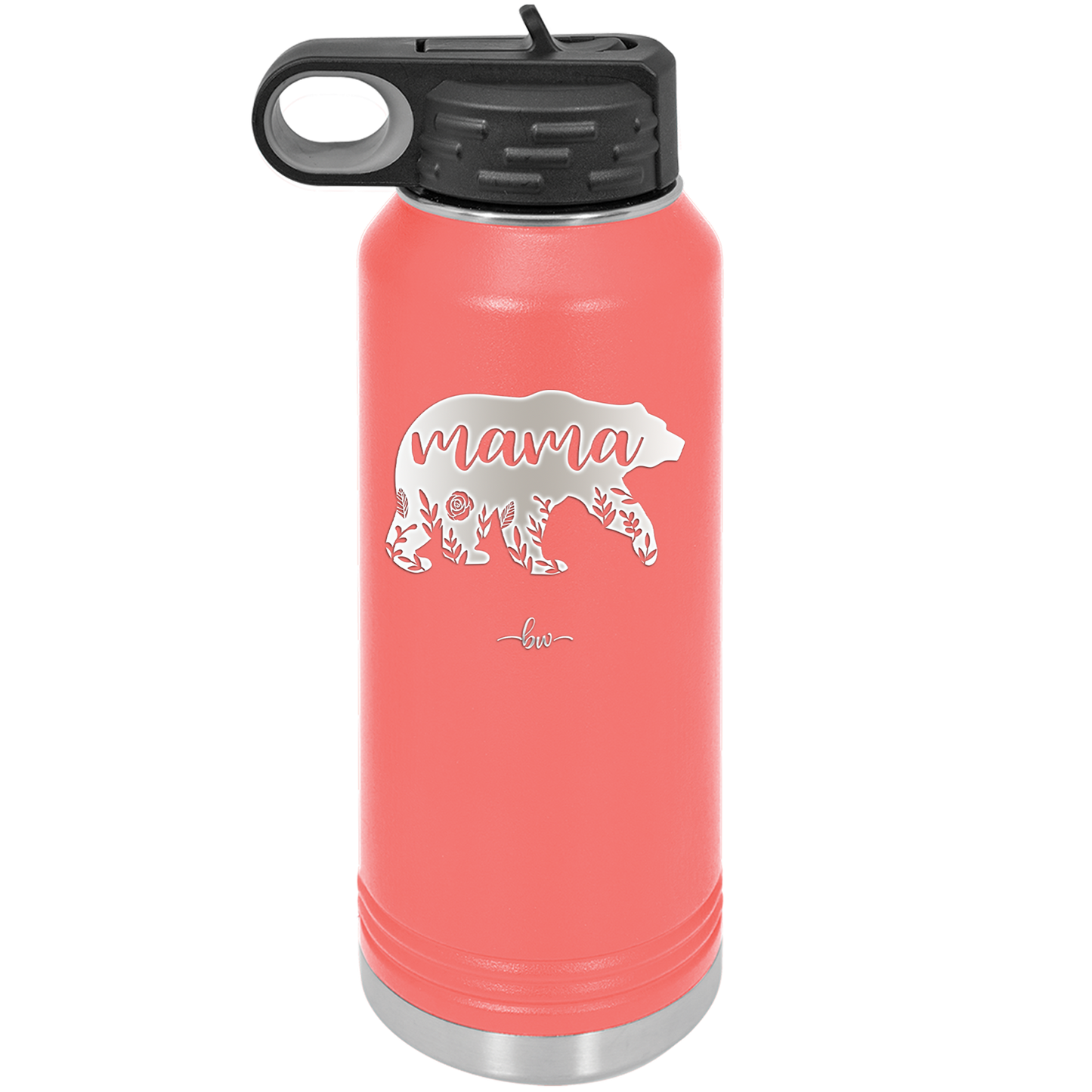 Mama Bear Flowers - Laser Engraved Stainless Steel Drinkware - 2006 -